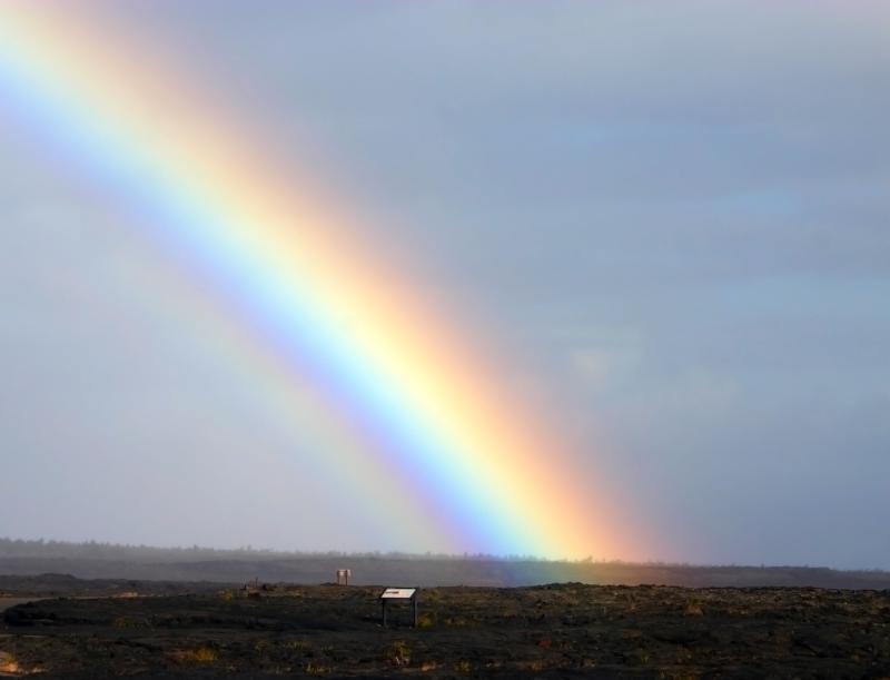 Rainbow over lava flow at big island of hawaii - brocken inaglory wikimedia commons  large